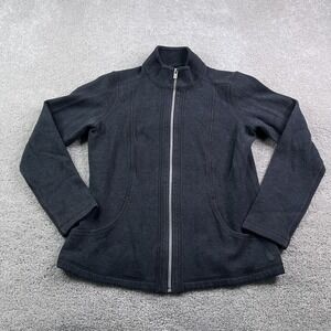 Tommy Bahama Sweatshirt Womens Small Grey Full Zip Knit Cotton Blend Jacket